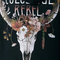 Gloednieuw ⌛ Colourful Rebel Flower Skull Hoodie Zwart Dames - Oversized Fit - Polyester - L 👍 -Dameskleding Verkoopwinkel 550x824 102