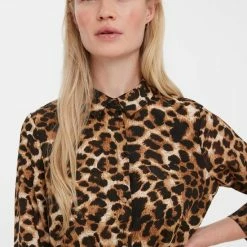 Beste deal 🛒 Vero Moda Jurk Vmhennas 3/4 Calf 👕 Shirt 👗 Dress Vip 10280515 Black/animal Dames Maat - M 🔥 -Dameskleding Verkoopwinkel 550x824 127
