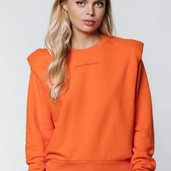 Goedkoopste 😍 Colourful Rebel Logo Trui Oranje Dames - Slim Fit - Katoen - L 👏