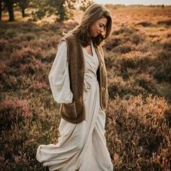 Promo 💯 Alwero Dames Gilet "Alpen Adult 100% Wol" Bark - Maat L 😀 -Dameskleding Verkoopwinkel 550x824 14