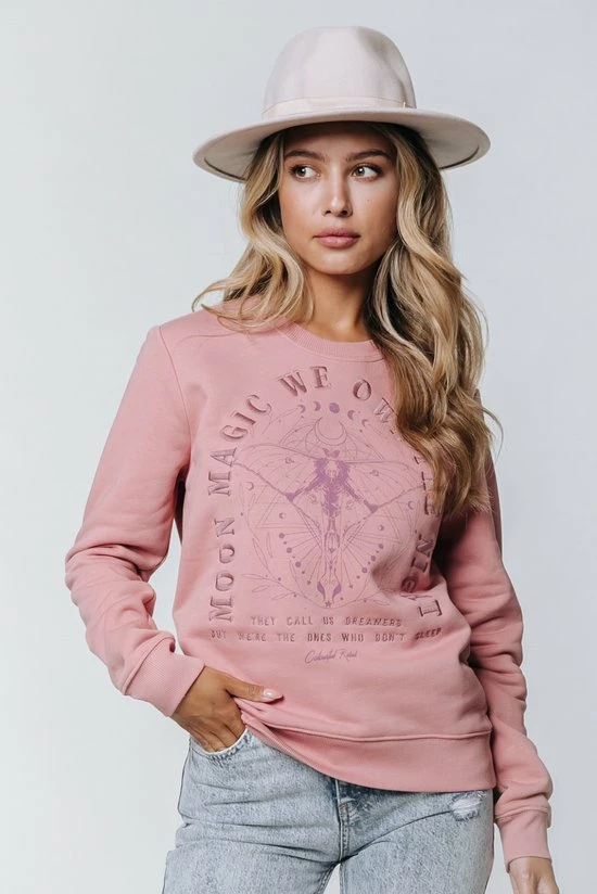 Gloednieuw 👏 Colourful Rebel Moon Magic Trui Roze Dames - Slim Fit - Katoen - L 😀 3 Gloednieuw 👏 Colourful Rebel Moon Magic Trui Roze Dames - Slim Fit - Katoen - L 😀