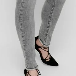 Beste deal 🌟 Only 👖 Jeans Onlblush Mid Sk Ank Raw Jns Rea0918 15188520 Grey Demin Dames Maat - W32 X L34 😉 -Dameskleding Verkoopwinkel 550x825 136