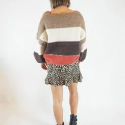 Hete verkoop 👍 La Pèra Gestreepte Trui Winter Stripes Dames Trui Oversized - One Size 🧨 -Dameskleding Verkoopwinkel 550x825 222