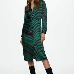 Goedkoopste 🧨 Mango Jurk Satijnen Overhemdjurk 37065967 43 Dames Maat - M 🌟