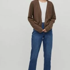 Flash-uitverkoop 😀 Vila Vest Viril Short L/s Knit Cardigan-noos 14060800 Crocodile/dark Melan Dames Maat - L 😀 -Dameskleding Verkoopwinkel 550x825 359