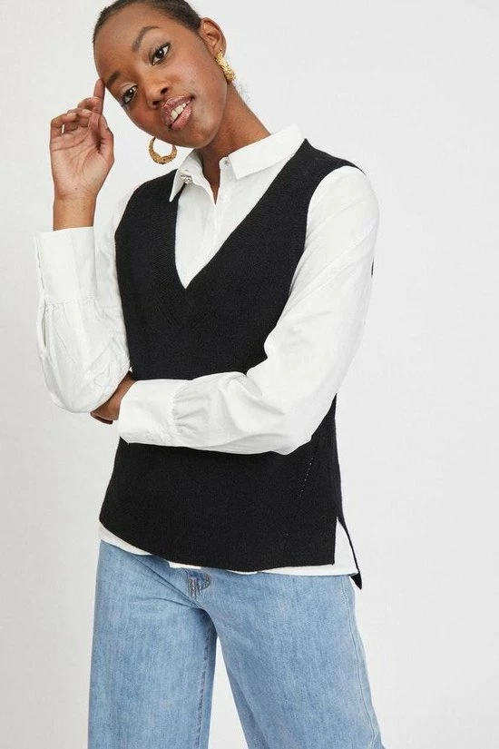 Goedkoop ๐ VILA VIRIL KNIT RIB V-NECK S/L VEST - NOOS Dames Trui - Maat L โ 6 Goedkoop ๐ VILA VIRIL KNIT RIB V-NECK S/L VEST - NOOS Dames Trui - Maat L โ - Afbeelding 4