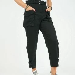 Begroting ❤️ La Pèra Zwarte Broek Akhan Casual Broek Zwart Dames - Maat 40 👍