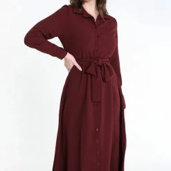 Aanbiedingen ๐ฏ Cassis Lange, Effen Hemdjurk ๐คฉ