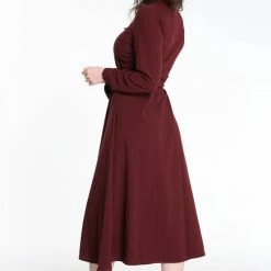Aanbiedingen 💯 Cassis Lange, Effen Hemdjurk 🤩 -Dameskleding Verkoopwinkel 550x825 464