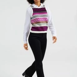 Begroting ✨ WE Fashion Dames Gebreide Slipover Met Jacquard Dessin ⌛ -Dameskleding Verkoopwinkel 550x825 483