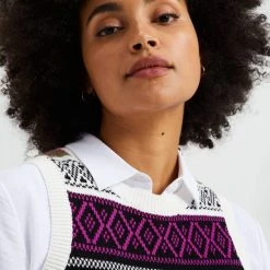 Begroting ✨ WE Fashion Dames Gebreide Slipover Met Jacquard Dessin ⌛ -Dameskleding Verkoopwinkel 550x825 484