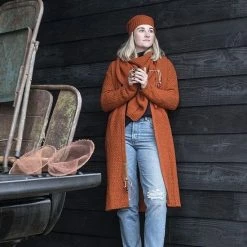 Groothandel 🎁 Knit Factory Luna Lang Gebreid Dames Vest - Purple - 36/38 👍 -Dameskleding Verkoopwinkel 550x825 544