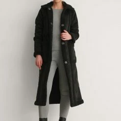 Uitgang 🎁 Na-kd Teddy Detailed Dames Jas- Maat EU 38 🧨 -Dameskleding Verkoopwinkel 550x826 3